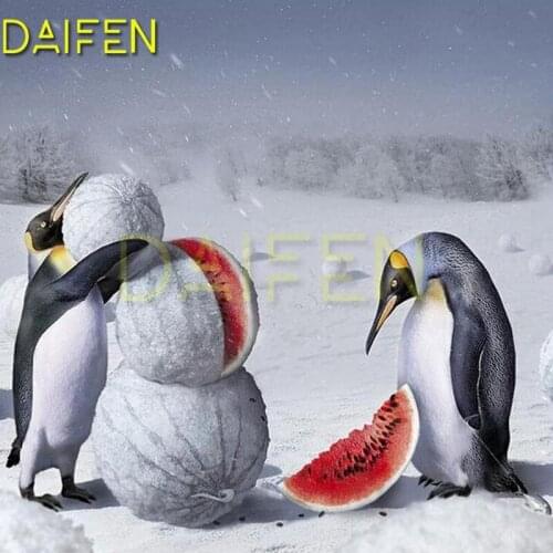 Full Round Diamond painting Penguin snow DIY Diamond mosaic snow Full Square Diamond embroidery Cross stitch Penguin watermelon