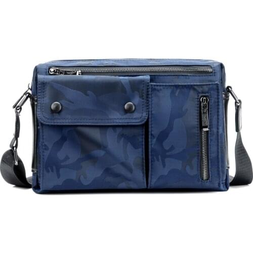 Men Casual Satchel Waterproof Scratch Resistant Nylon Camouflage Canvas Multi-pocket Messenger Shoulder Bag