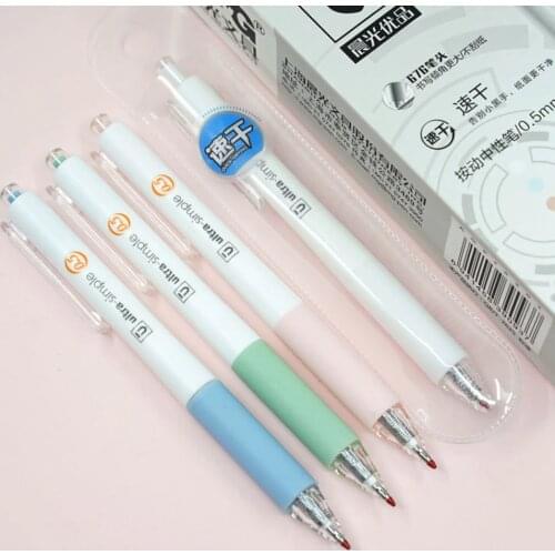Gel Pen 0.5mm Quick drying Push Type Tip Black and Blue Ink High Quality Neutral Pen Business Pens Office Supplies 2pcs/lot