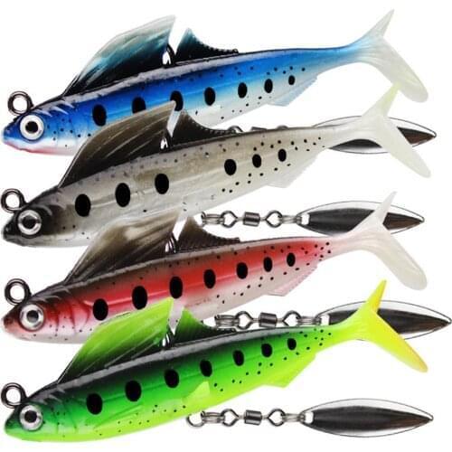 Fishing Bait Lead Head Fishing Bait 8.5cm 12.5g With Sequins Single Hooks Simulation Soft Fishing Lure