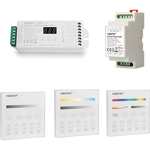 MiBOXER DALI 5 IN 1 LED Strip Controller DL5,DC 12~24V compatible DP1 DP2 DP3 remote control/DALI Bus Power Supplly