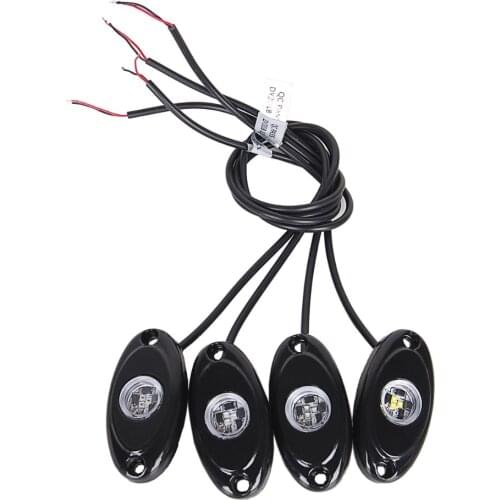 ECAHAYAKU 4PCS LED Rock Light 12V 24V 4x4 Under Body Wheel Tail Fender Lighting SUV ATV Boat Car Decorative White Red Green Blue