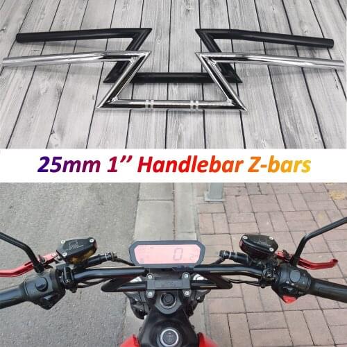 Vintage Motorbike 25mm Handlebars 1'' Z Bars for Triumph Cafe Racer Royal Enfield Scrambler Bobber Chopper Dyna Softail XL1200