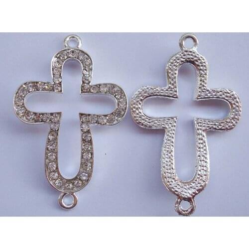 Top quality and Cheapest 28*36mm with alloy cross connectors links for necklace and bracelet.pave cross jewelry beads