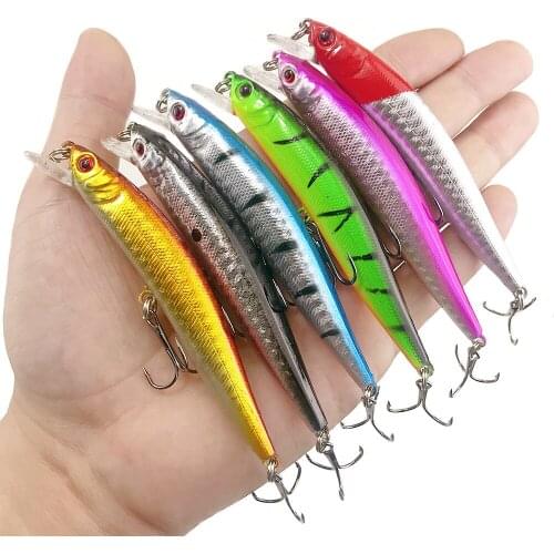 1PCS 100F Hook Minnow Wobblers Fishing Lure Super Long Throwing Floating Hard Bait 10cm 8.3g Flatfish Pesca Perch Saltwater Fish