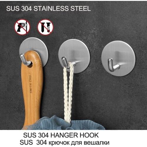 1 PCS 3M Dirll Free Stroage Hooks for Kitchen Wall Mounted Hanger Hook for Towel Clothes Suction Hook for Bathroom Accessories