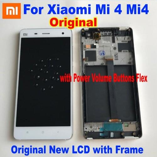 100% Original Best Working LCD Display Touch Panel Screen Digiziter Assembly Sensor + Frame For Xiaomi 4 mi4 Mi 4 Phone Pantalla