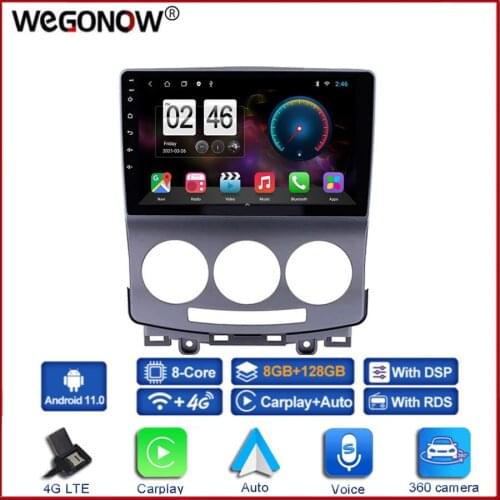 360 Panoramic Camera Carplay 6G+128G Android 10.0 Car DVD Player GPS Map WIFI Bluetooth 5.0 RDS Radio For Mazda 5 2005 - 2010