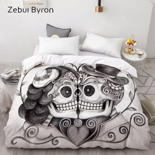 3D Duvet Cover 200x200/220x240,Comforter/Quilt/Blanket case Queen/King/Custom,Bedding skull day of the dead,drop ship