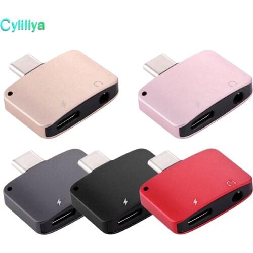 USB Type c Adapter Charger Audio Cable Adapter 2 in 1 Charge to 3.5 mm Jack Headphone Aux Converter For Samsung Xiaomi