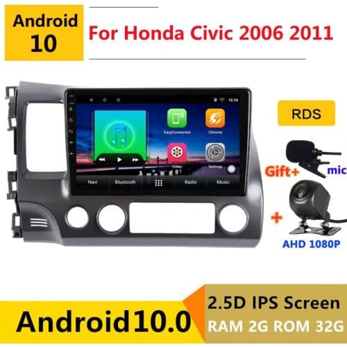 Android 10 Car DVD Multimedia Player GPS For Honda Civic 8 FK 2006 2011 2007 2008 2009 2010 audio auto radio stereo navigation