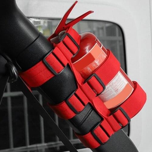 Car Roll Bar Fire Extinguisher Holder Car Accessories Fire Extinguisher Mount Strap for Wrangler TJ JK 97-18