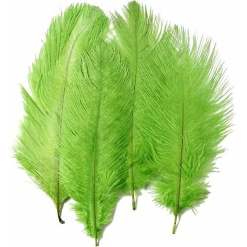Free shipping 500pcs Apple green Dyed Ostrich Feather Natural Plumes 25-30cm/10-12inch for wedding decorations Carnival Feathers