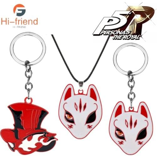 Game Persona 5 Keychain Series Fox Mask Yusuke Kitagawa Pendant Keychain for Women Men Cosplay Gift Collection Jewelry