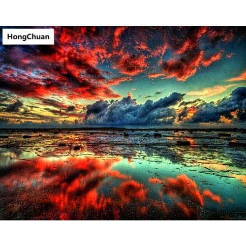 Fast delivery 5D diamond painting colorful scenery DIY mural square rhinestone mosaic round embroidery home decoration gift