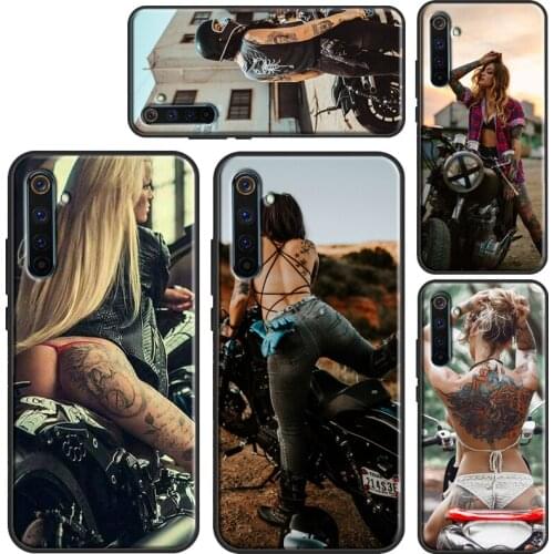 Motorcycle girl Sexy tattoos Case For OPPO Realme 8 Pro 6 7 Q3 Pro C3 C11 C15 C21 GT OnePlus 8 Pro 9 Pro 7T 8T 9R Cover