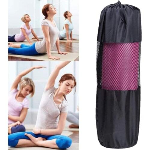 Black Yoga Backpack Yoga Mat Bag Waterproof Backpack Mat Carrying Bag Basket Mesh Adjustable Belt Bags Yoga Portable Backpack