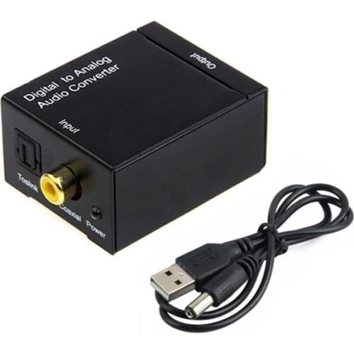 Larryjoe Digital to Analog Audio Converter Digital Adaptador Optic Coaxial RCA Toslink Signal to Analog Audio Converter RCA