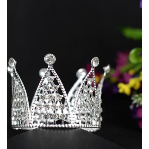 Baby Hexagon Luxury Rhinestone Crown Mini Tiara Wedding Hair Accessories Princess Girls Birthday Party Headband Decorations