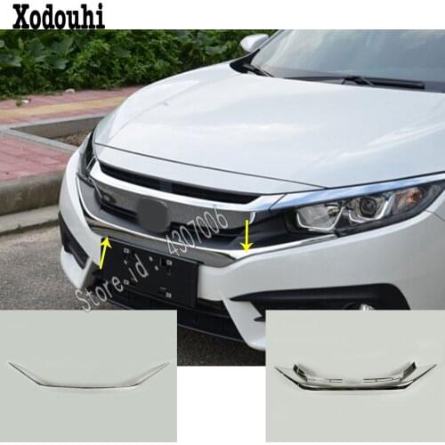 Car Body Bumper Engine ABS Trim Front Racing Grid Grill Grille Frame Part 1pcs For Honda Civic 10th Sedan 2016 2017 2018 2019