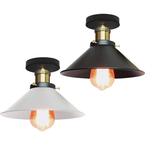 E27 Industrial Ceiling Lights Loft Vintage Round Retro Ceiling Lamp for Home Bar Cafe Shop Balcony Living Room Lighting Fixture