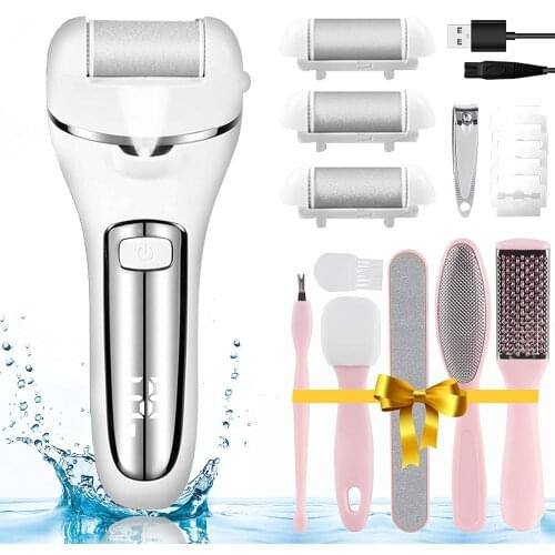 Electric Foot Callus Remover, Callus Remover for Feet Electric Foot File With 3 Roller Heads,2 Speed Pedicure Tools Foot Care