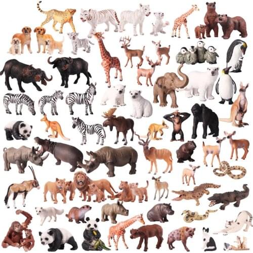 41 Styles Action Figure Original African Wild Simulation Animals Set Farm Animal Figurines Model Educational Toys For Kid Gift