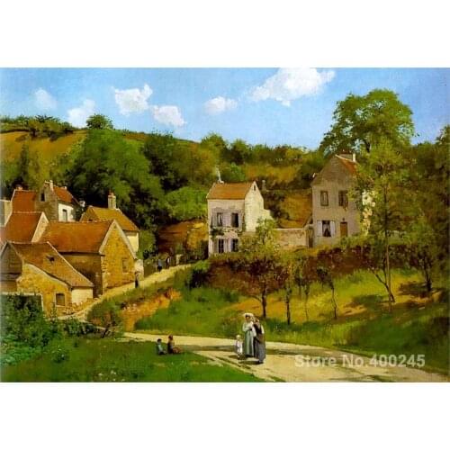 Oil Paintings by Camille Pissarro L Hermitage at Pontoise Hand painted Art Reproduction High quality