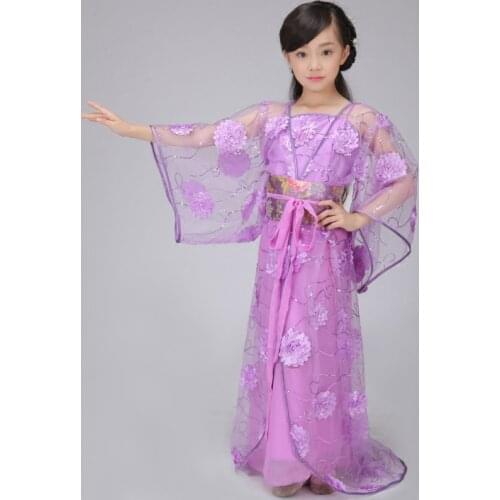 Chinese Folk Dance Chinese Traditional Clothing Kids Tang Dynasty Princess Dance Costume Hanfu for Girls