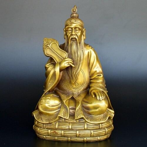 Chinese old collection handwork Bronze Lord Lao Zi Buddha statues