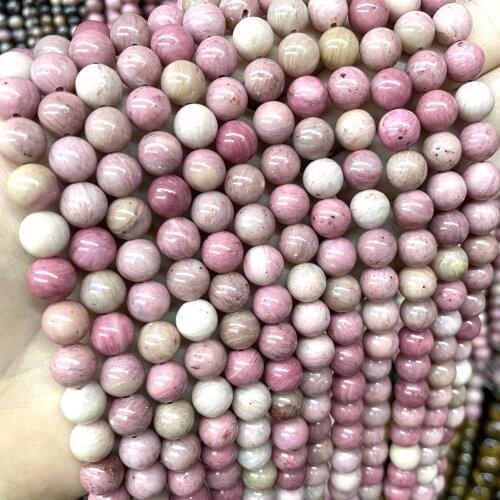 Natural Stone Red Rhodonite Round Loose Spacer Beads For Jewelry Making DIY Bracelet Necklet Necklace Accessories 2 3 4 6 8 10mm