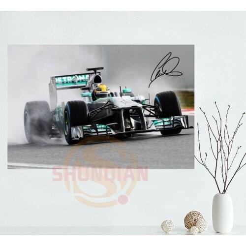 Lewis Hamilton Poster Custom Satin poster print cloth fabric wall poster print Silk Fabric Print