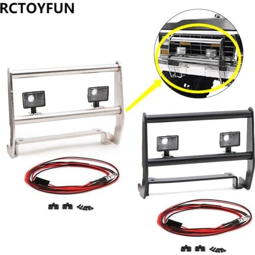 For Traxxas TRX4 82046-4 Ford Bronco Metal Front Bumper with Lights RC Car High Quality Upgrade Parts Spare
