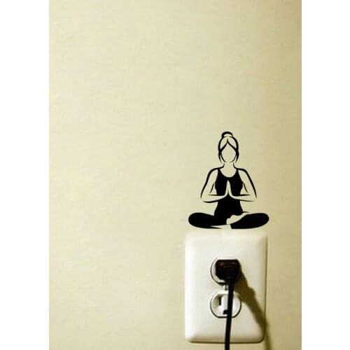 Fashion Yoga Meditation Vinyl Wall Decals Light Switch Stickers 5WS1007