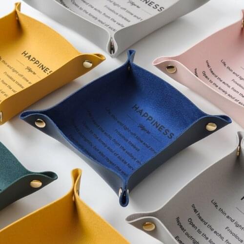 Moon Pavilion Design Sample Hallway Finishing Box Desktop Leather Folding Storage Tray Jewelry Cosmetic Decorative organizer