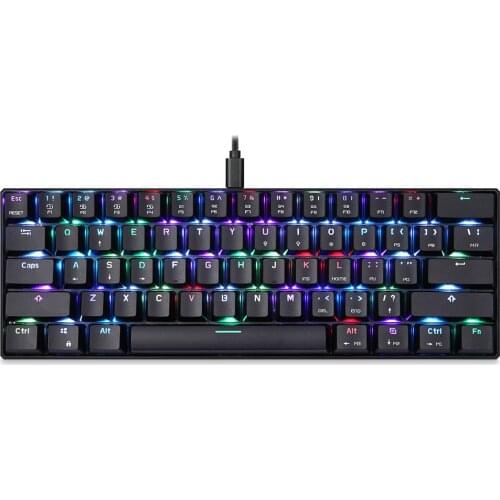 MOTOSPEED CK62 USB Wired Bluetooth Wireless Dual Mode Mechanical RGB Backlit Gaming Keyboard , 61 Keys Portable Mini Keyboard