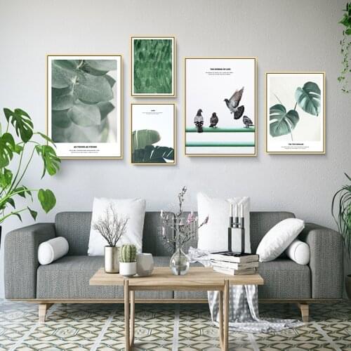 Green Plants Wall art canvas painting Wall Pictures print for Living Room Nordic art Posters No Frame morden print Home Decor
