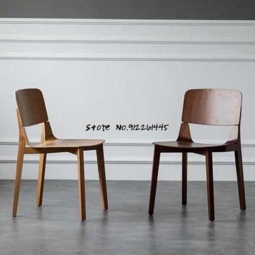 Nordic Modern Minimalist Solid Wood Dining Chair Designer Home Adult Restaurant Hotel Chair Casual Backrest Log Chair