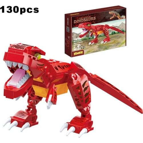 2021 New Dinosaur Series Building Blocks Tyrannosaurus Rex Stegosaurus Triceratops Pterodactyl Assembles Figure Bricks Kids Toys