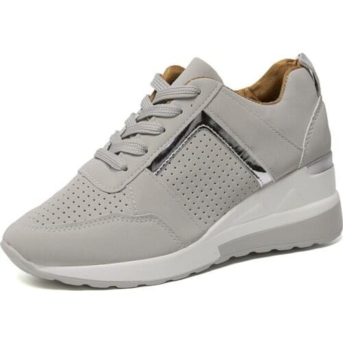 2021 New Ladies Casual Shoes Fashion Thick-soled Wedges Sports Mesh Womens Single Shoes Wear-resistant Non-slip Lightweight