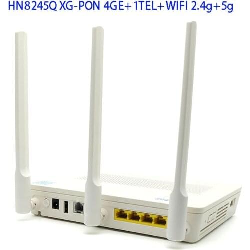New HW ONT ONU HN-8245Q XG-PON 10G 4GE+1TEL+WIFI 2.4G+5G Dual band AC Router English interface, Customized logo for you