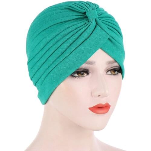 New Muslim headscarf hat India hat 2021 New Fashion Casual Double Stretch Velvet Turban Headwrap Turbante Women Hijab Headwear
