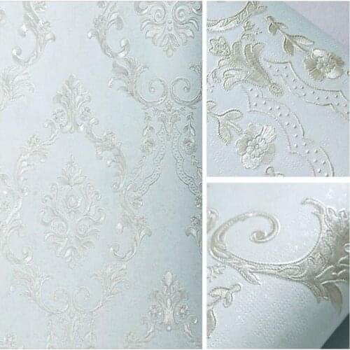Beibehang European style high - grade non - woven wallpaper Ma Shi Ge 3D lace embroidery bedroom living room TV wallpaper
