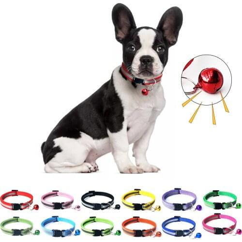 Dog Cat Collar Colorful Pet Supplies Cat Necklace Cat Reflective Adjustable Collar Bell Positioning Small Dog Collar Pet Collar