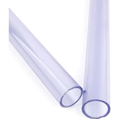 1pc Outer Dia 20mm Transparent PVC Pipe 50cm Length Plastic Aquarium Fish Tank Hard Tube Greenhouse Irrigation Garden Water Pipe