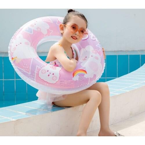 Blue Space Rocket Swimming Rings For Kids Summer Outdoor Pool Floating Seat Cute Cartoon Beach Party круг для плавания
