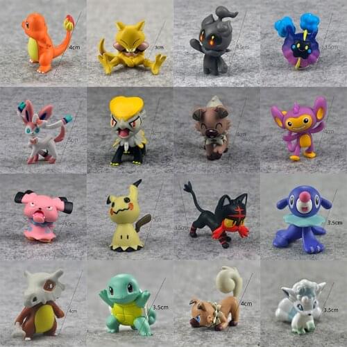 Pokemon Q Version Elf Figure Model Toy Anime Pokemon Figures Bikachu Eevee Squirtle Bulbasaur Dolls Ornaments Toys Kids Gifts