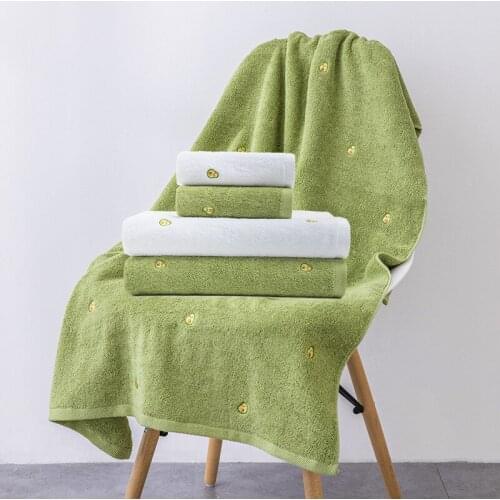 Avocado Face Wash Towel Absorbent Household Bath Towel Cotton Bathroom Adults Large Fast Drying Soft Thick High Head Bathing