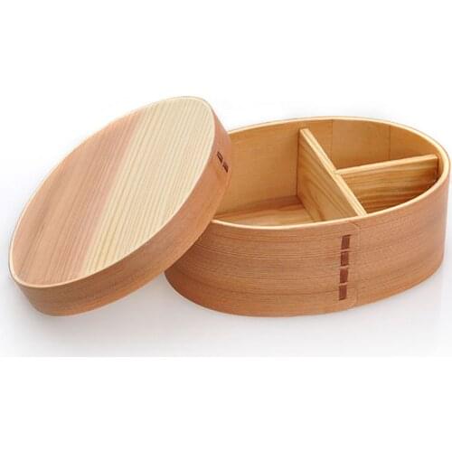 Durable Wooden Bento Box Japanese Style One-Person Food Preservation Box Tableware Student Wooden Lunch Box