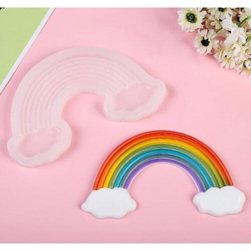 DIY Large Rainbow Cloud Pendant Epoxy Resin Silicone Mold Jewelry Making Tools XXFD